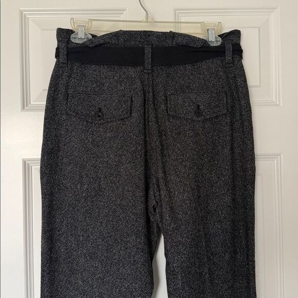 NWT. Madewell Buckley Tailors Black and White Herringbone Paperbag Pants - Picture 6 of 11